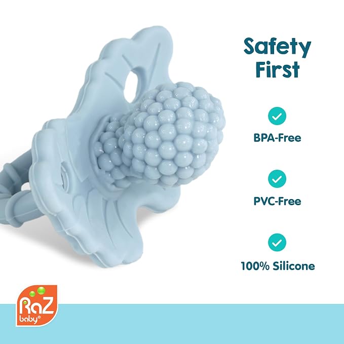 RaZbaby RaZberry Silicone Teether Pacifier – Teething Relief - Image 4