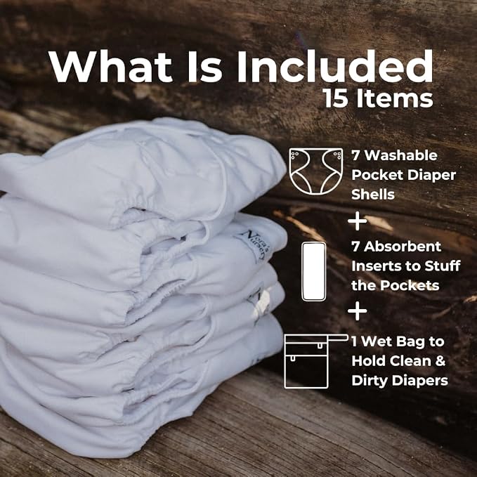 Nora's Nursery Cloth Diapers 7 Pack - Image 2