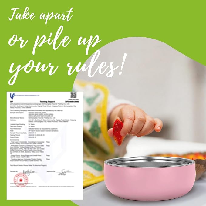 Non-Toxic Toddler Bowls with Non-Slip Base | Stainless Steel Baby Bowls - Image 6