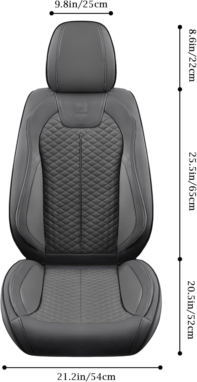 Doogo Car Seat Covers, Front Seat Covers, Automotive Seat Covers 2PCS, Luxury - Image 3