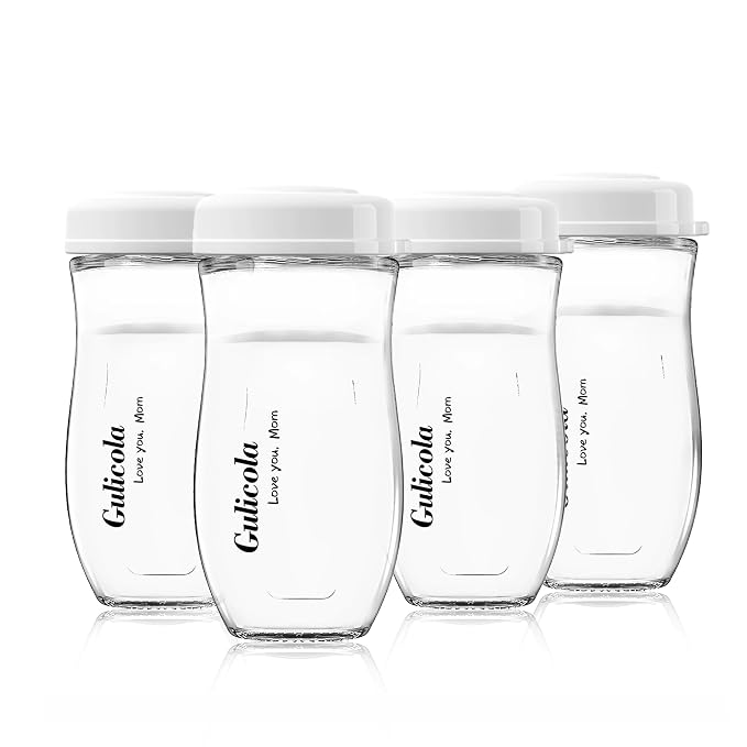 Gulicola Glass Baby Breastmilk Storage Bottles 8 oz, Wide Neck Breastmilk by GulicolaBaby
