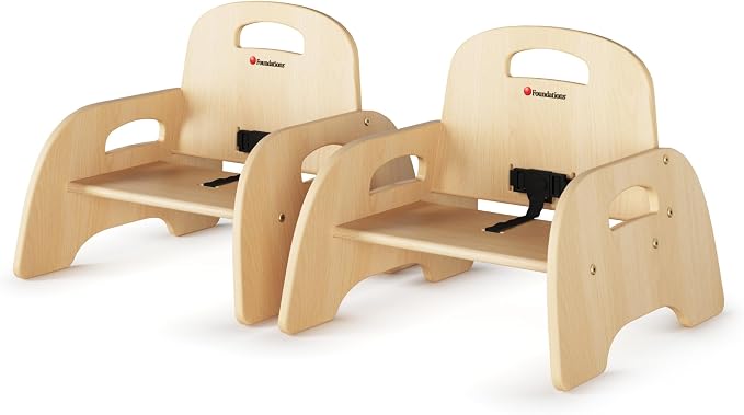 Foundations Simple Sitter Low Wood Feeding Chairs Multipack, Wide No-Tip Base by FoundationsChildrensProducts