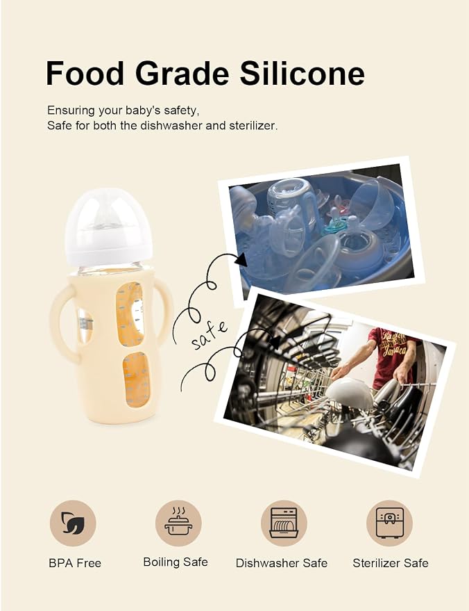 4-Pack Silicone Sleeves for Philips Avent Glass Bottles, BPA-Free - Image 5