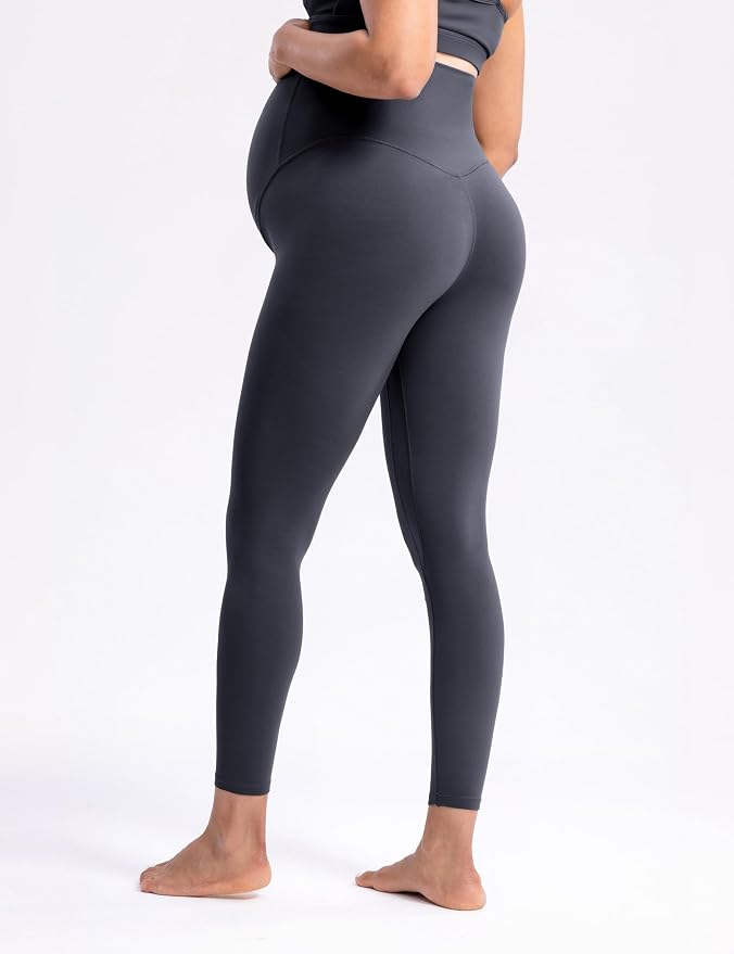POSHDIVAH Women's Creamluxe Maternity Leggings 25"/28" Over The Belly Pregnancy - Image 4