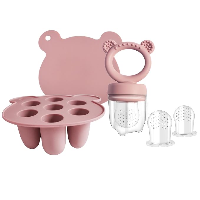 Big Spinach Silicone Freezer Tray Baby Fruit Feeder Food Teething Set Must-Have by BIGSPINACH
