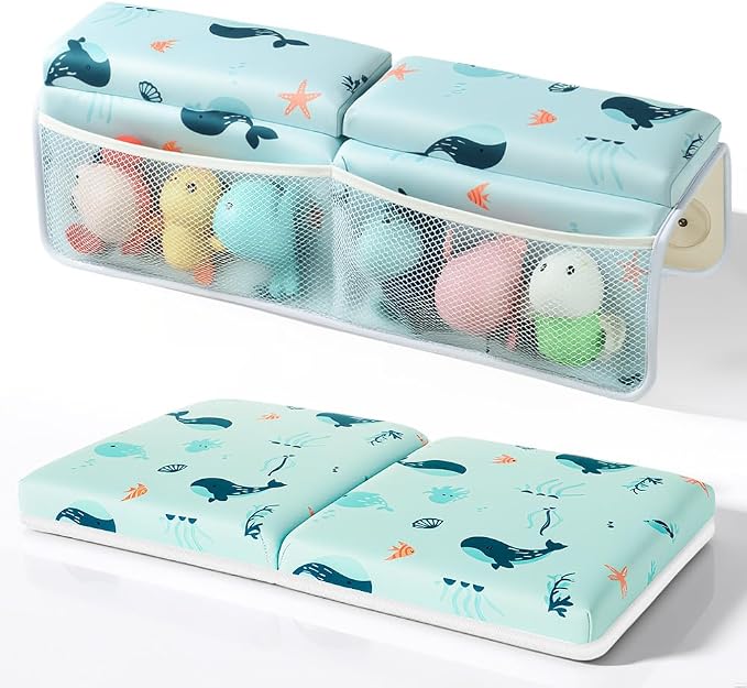 SKEFOLI Baby Bath Kneeler and Elbow Rest Pad Set, 1.5" Thick Baby Bath Kneeler by SKEFOLI