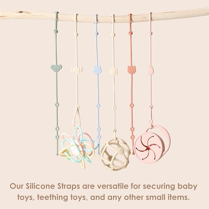 ROCCED Toy Straps for Baby 6pcs, Silicone High Chair Toys Straps Stroller - Image 2