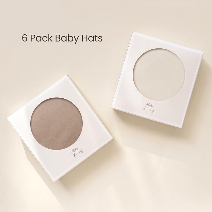 Konssy 6 Pack Baby Newborn Hats Set Knot Beanie Hats Soft - Image 7