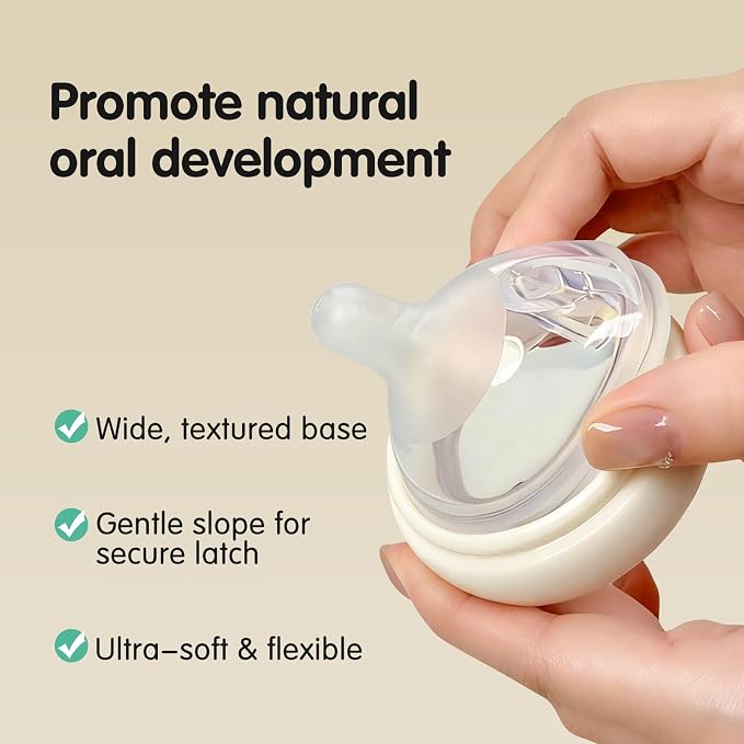 Natural Flow Baby Bottle Silicone Nipple, Extra Slow Flow, 0+ Months - Image 3