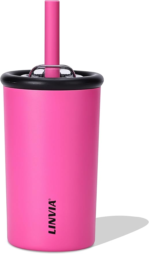 Candy Tumbler, 12 oz Kids Insulated Stainless Steel Water Bottle by LINVIA