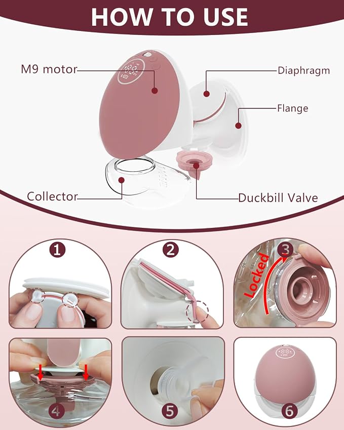 4PC Upgraded M9 Breast Pump Replacement Part, Including 2pcs Duckbill Valve and - Image 6
