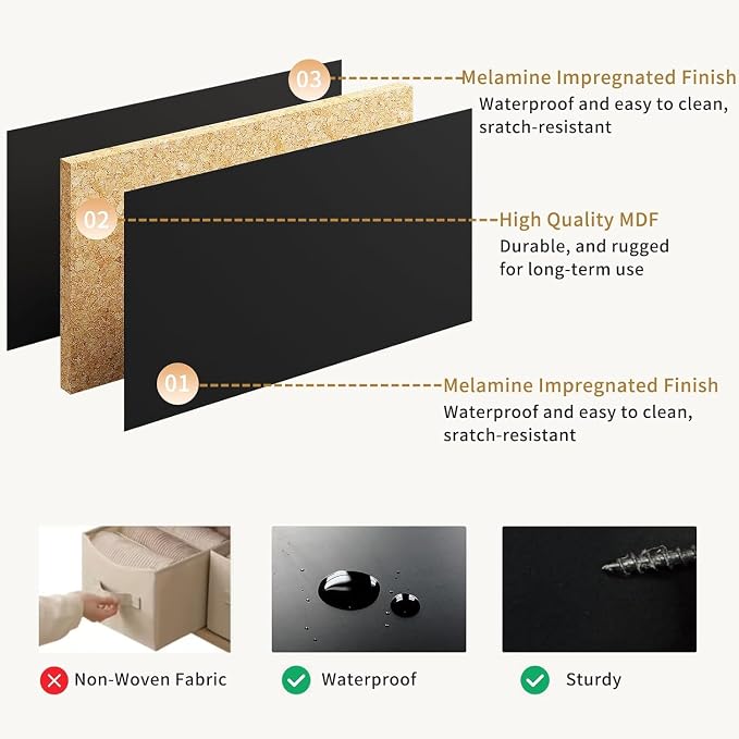 7 Drawers Dresser for Bedroom, Modern Chest of Drawers, Wood TV Stand Storage - Image 7