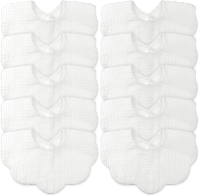 EllieHouse Baby Bibs for Girls Boys 10Pack Muslin Drool Teeth Drooling Teething by EllieHouseVIPBrandExclusive