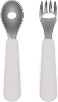 Lalo Utensils - Toddler Fork and Spoon Set - Stainless Steel and Silicone by Lalo