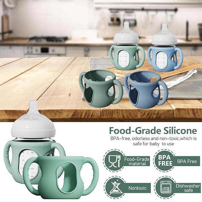 2 Pack Silicone Sleeves for Avent Natural Glass Bottles, Anti Breakage Bottle - Image 6