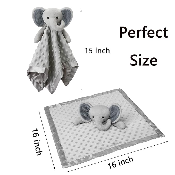 Pro Goleem Elephant Loveys for Babies Soft Security Blanket Infant Snuggle Toy - Image 6