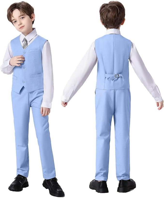 Boys Suit Set Slim Fit Kids Formal Suits Toddler Tuxedo Wedding Prom Classic - Image 6