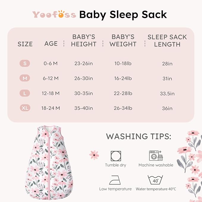 Yoofoss Baby Sleep Sack 12-18 Months, TOG 2.5 Baby Wearable Blanket - Image 6
