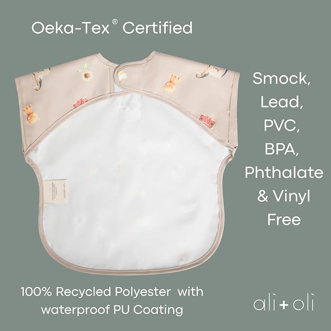Ali+Oli Smock Bibs for Babies, BPA-Free Oeko-Tex Certified, Waterproof Baby - Image 7