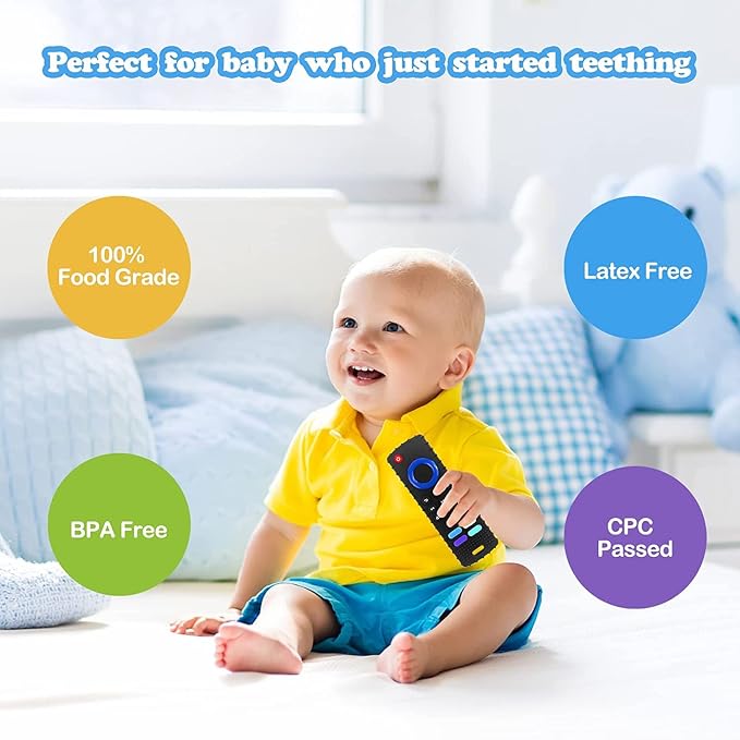 2-Pack Baby Teething Toys-TV Remote Control Shape Silicone Infants Teething Toys - Image 6
