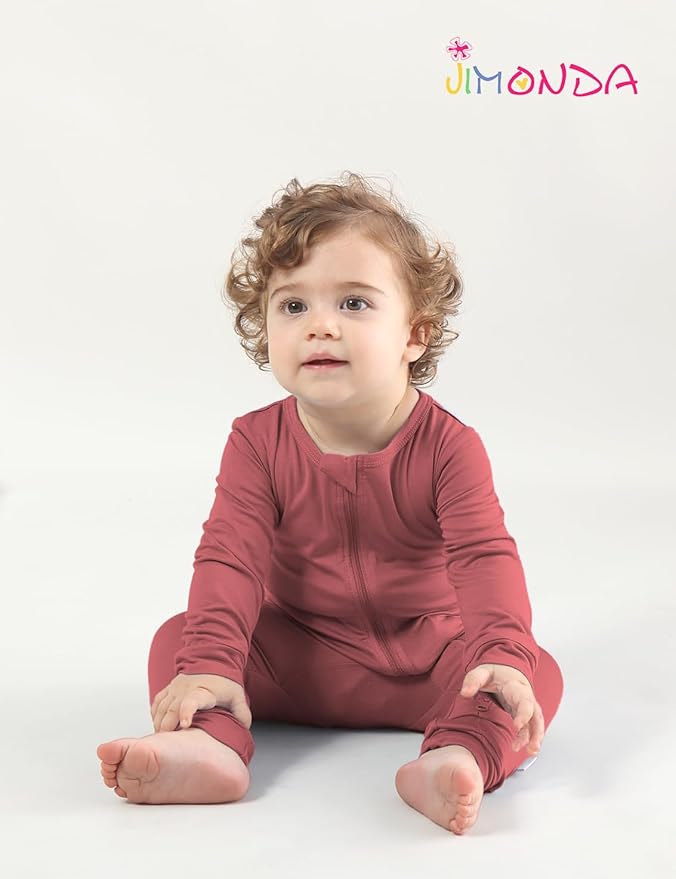 Jimonda Baby Footless Pajamas, Two Zip Closure Long Sleeve Romper, Infant - Image 4