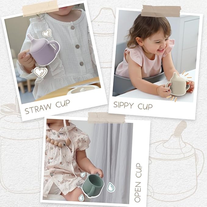 Moonkie Silicone Baby Sippy Cups | 3 Stages Training Cup Straw Cup - Image 4
