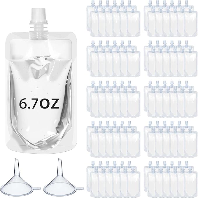 Meanplan 100 Pcs Plastic Pouches Bulk Reusable Squeeze Pouches Clear Plastic by Meanplan
