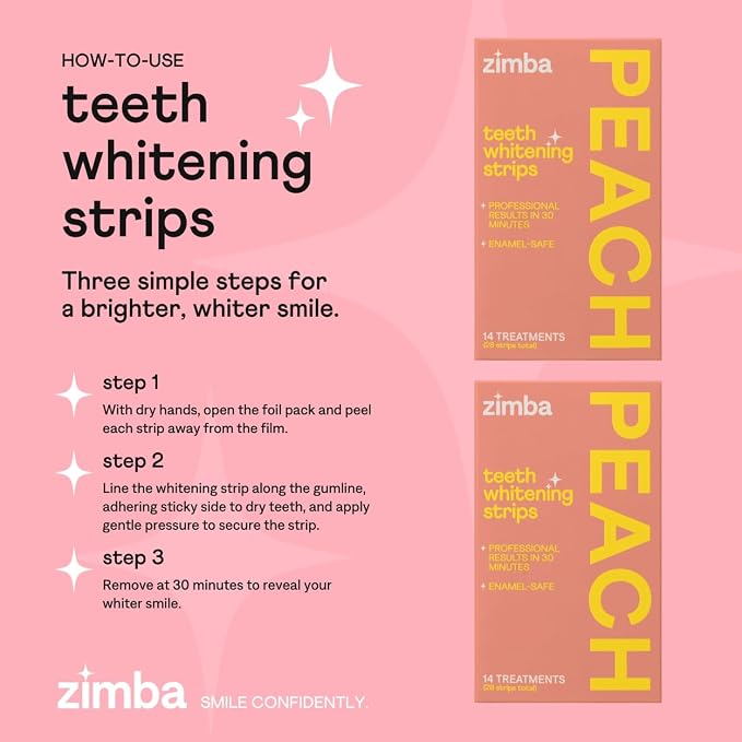 Zimba Teeth Whitening Strips Vegan Whitening Strip Enamel Safe Teeth Whitening - Image 6