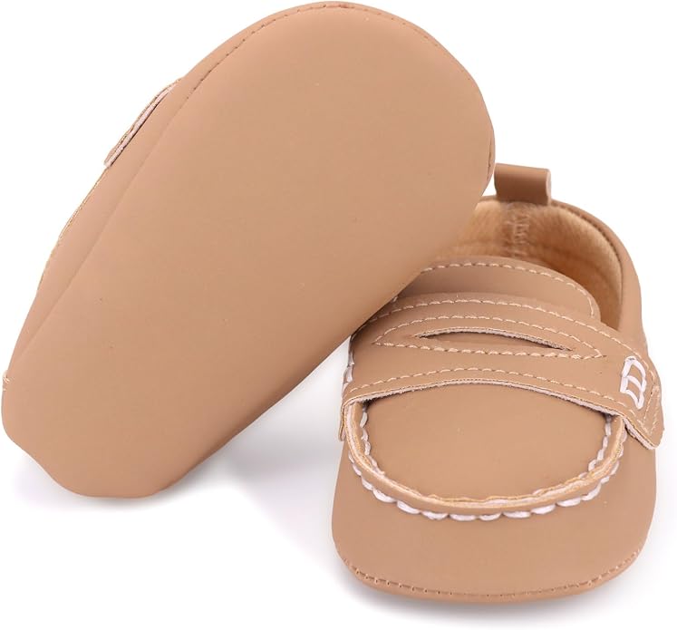 LONSOEN Baby Girls Boys Loafers Prewalker Dress Crib Shoes - Image 6
