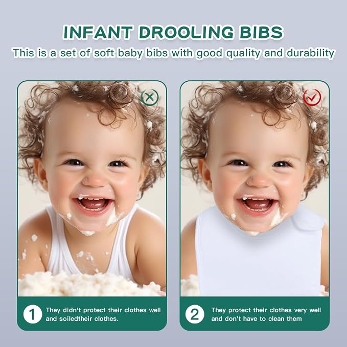 8 Pack Baby Bibs Unisex Adjustable - Image 4