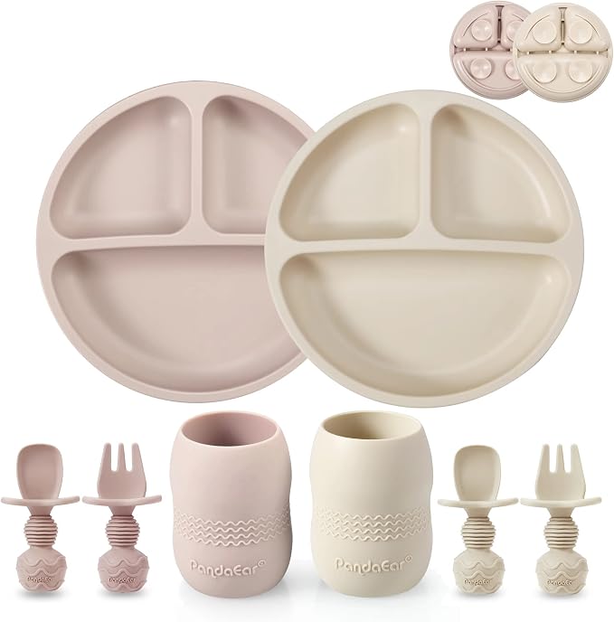 PandaEar Silicone Baby Feeding Set, 2 Pack by PandaEar