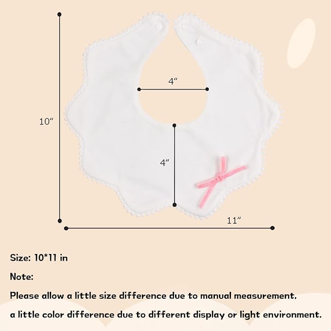 Bamery Baby Bandana Bibs White Cotton Drool Bibs - Image 6
