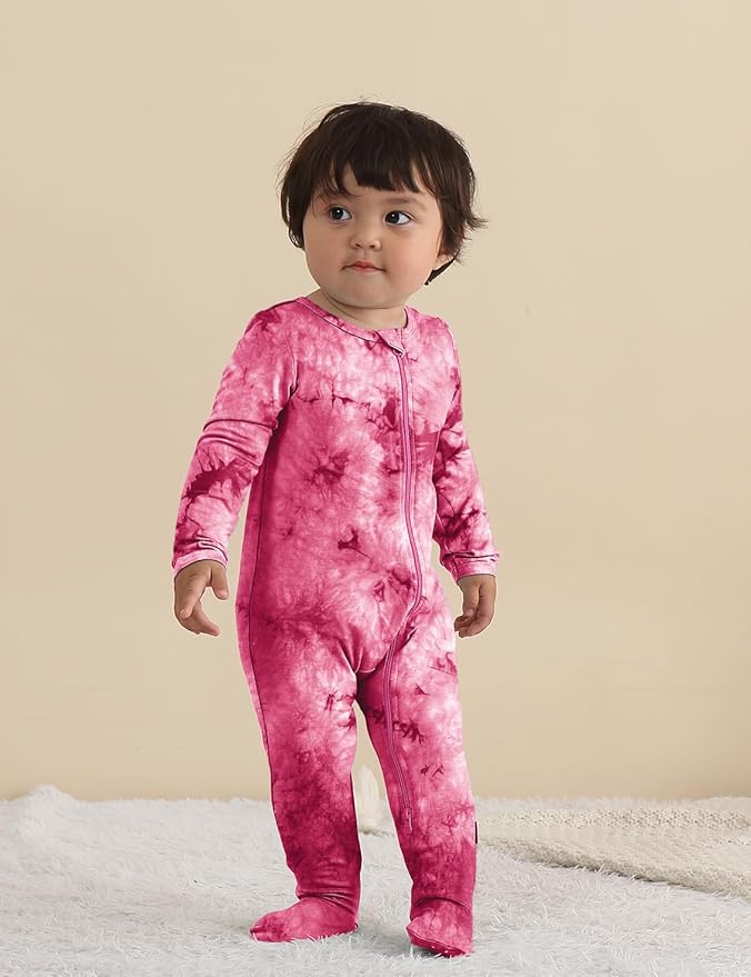 Jimonda Baby Girls Boys Footed Pajamas, Rayon From Bamboo, 2 Way Zipper Long - Image 4