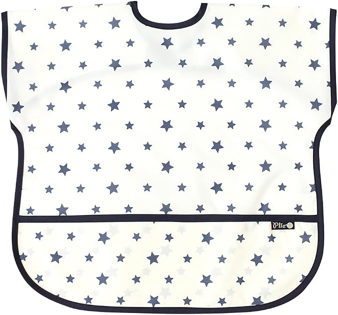 Short Sleeve Waterproof Bib for Toddlers – Feeding Apron for Mealtime, by Plie