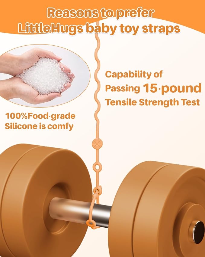Toy Straps for Baby, Silicone Baby Tether Pacifier Clip, No Throw Baby Travel - Image 2
