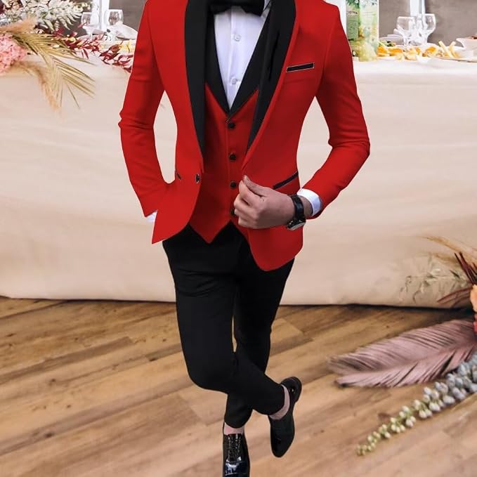Boys Suit 3 Piece Ring Bearer Suit Kids Formal Jacket Vest Pants Suits Wedding - Image 2