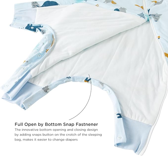 Duomiaomiao 2.5 TOG Toddler Sleep Sack 3-4T 100% Cotton Winter Side Open Zipper - Image 5