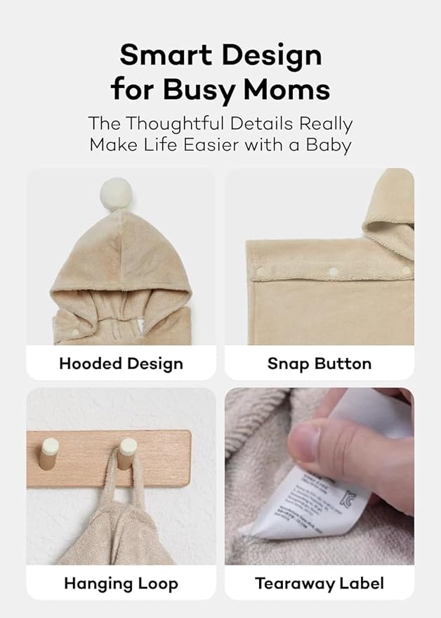Konny Baby Hooded Towel Rayon from Bamboo Cotton Baby Bath Beach Towel Hooded - Image 4