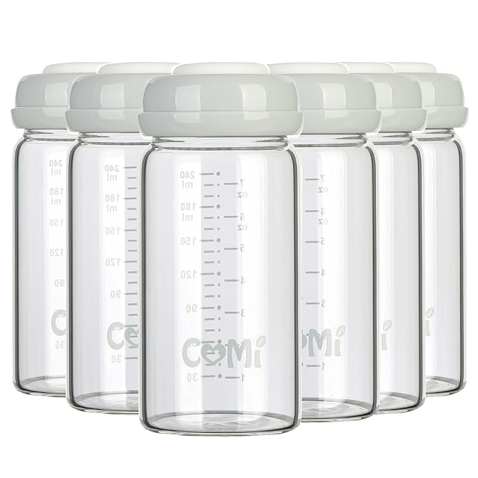 COMI Wide Neck Glass Breastmilk Collection n Storage Bottle, 8oz by COMI