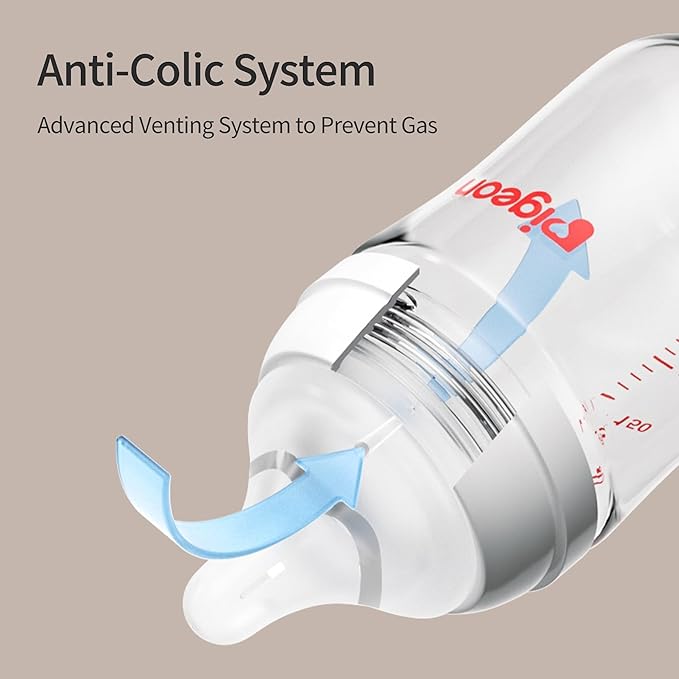 Pigeon Baby Bottle Newborn Feeding Gift Set, Anti-Colic, Wide Neck Bottle - Image 4
