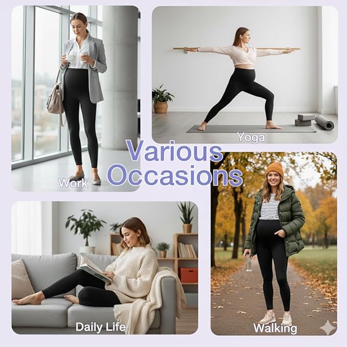 GROTEEN 3 Pack Women's Maternity Leggings - Image 5