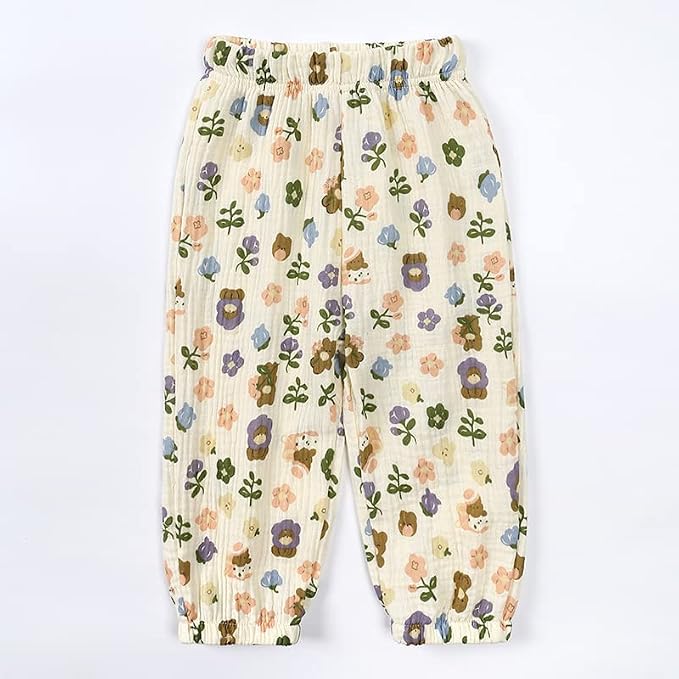 MYGBCPJS Baby Boys Girls Cotton Linen Trousers Kids Casual Ankle Pants Loose - Image 4