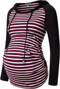 GINKANA Maternity Hoodie Long Sleeves Shirts Casual Maternity Top Pregnancy by GINKANA