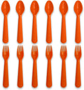 12 Pcs Kids Spoons and Forks Toddler Utensils Plastics Reusable Silverware Baby by Muulaii