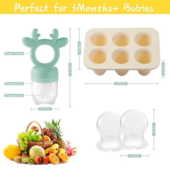 Baby Fruit Feeder with Popsicle Mold Cute Teething Toys Silicone Teethers - Image 2