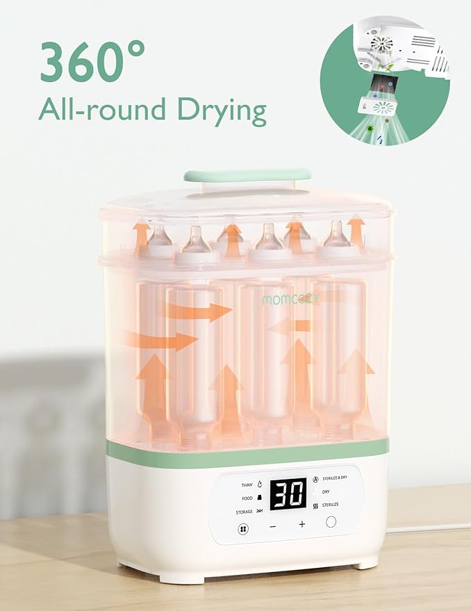Momcozy Bottle Sterilizer and Dryer, 8-in-1 Electric Steam Baby Bottle - Image 3