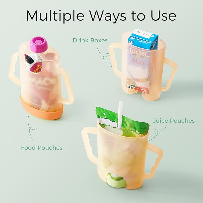 Momcozy Baby Pouch Holder No Squeeze, Baby Food & Juice Box Holder, Easy Grip - Image 2