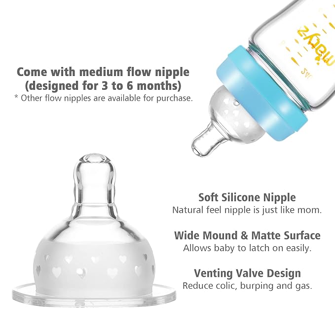 Matyz 8 Ounce Glass Baby Feeding Bottle - Image 4