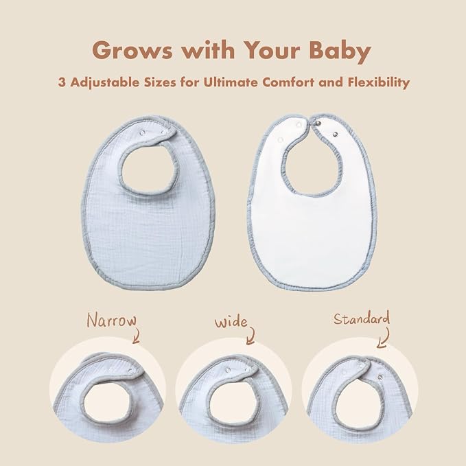 8-Pack Cotton Baby Drool Bibs - Image 3
