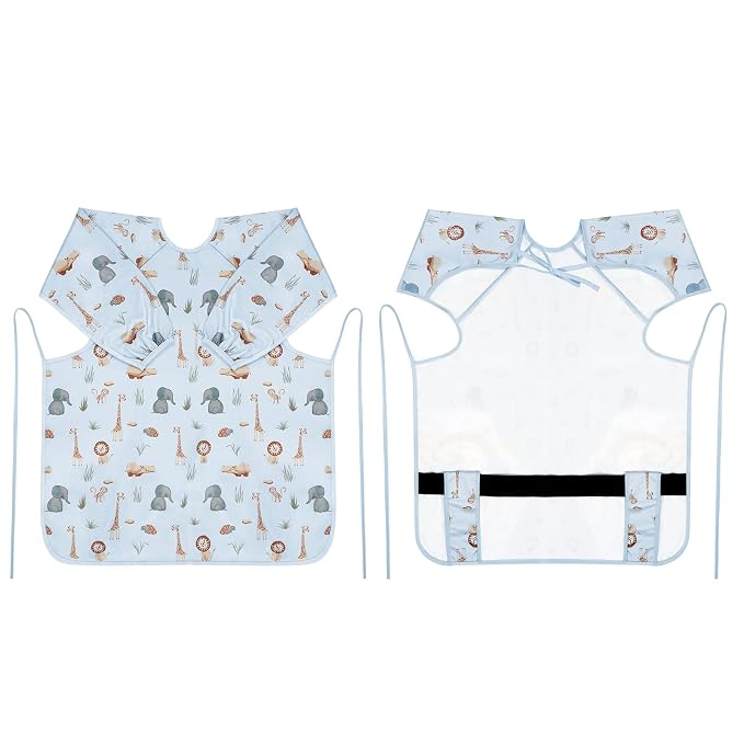 Vicloon Coverall Baby Feeding Bib, Weaning Bib Attaches to Highchair and Table - Image 4